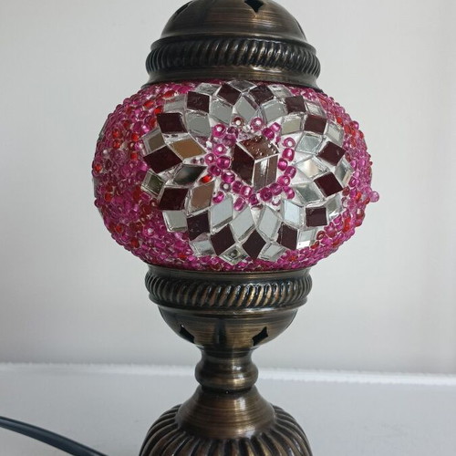Table lamp like new, handmade in traditional Turkish mosaic style