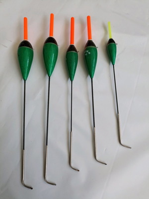 Bolognese fishing floats pack of 5 with metal foot
