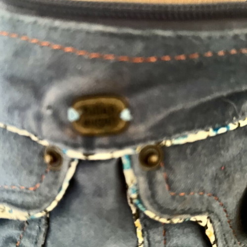 Vintage blue velvet shoulder bag Fullah Sugah