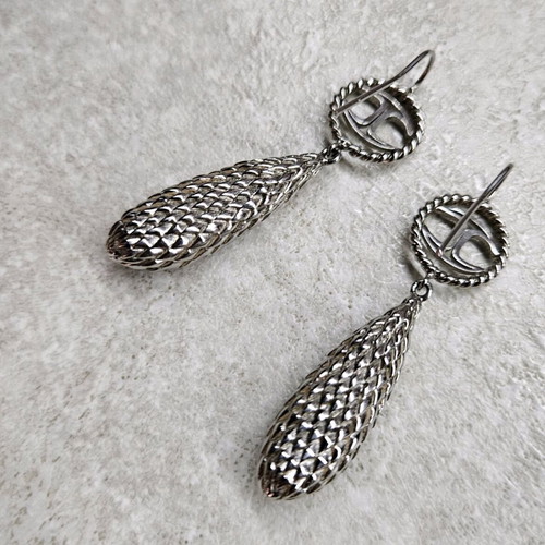 Just Cavalli hanging women's earrings with crystal like new, silver