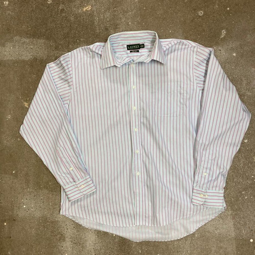 Lauren Ralph Lauren Longsleeve Shirt XL, light blue purple pinestripe