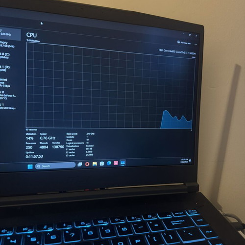 MSI Slim15 BV13E Laptop Intel i7 13th Gen, Nvidia 4050, 16GB RAM, 500GB SSD