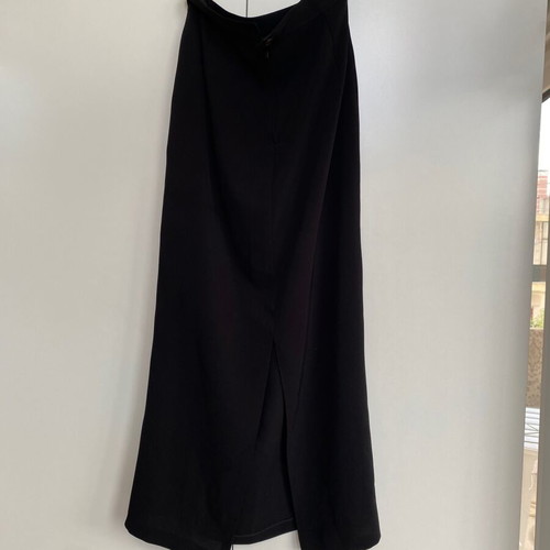 90s Vintage Black Long Skirt with Side Slit New, Size S