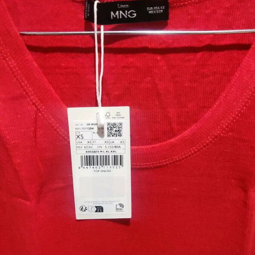 Mango women's top new, red, size XS