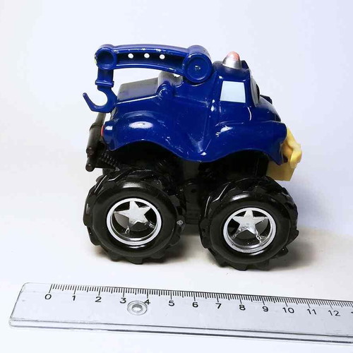 Plastic toy car used with rust and scratches