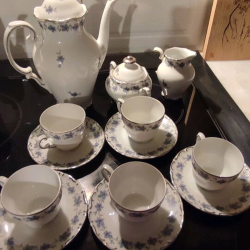 Bavarian porcelain tea and coffee set used with 5 cups