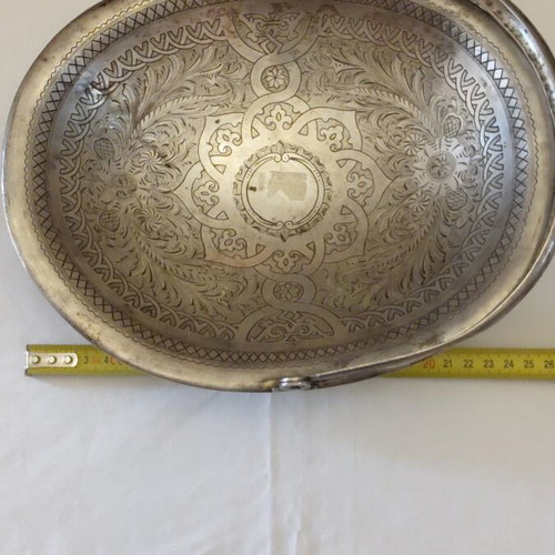 Silver fruit bowl Tsarist era like new with engraved handmade decoration