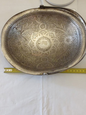Silver fruit bowl Tsarist era like new with engraved handmade decoration