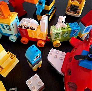 Lego Duplo Αεροπλάνο, Τρένο, Εκσκαφέας, φορτηγό & heart box