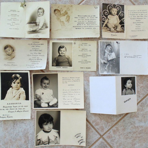 Baptism and Greeting Card Collection used, lot of 10, 1950s-60s