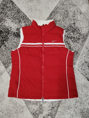 Nike reversible winter vest like new, red and white