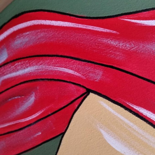 Pop Art Acrylic Painting on Canvas 60x80 cm New, Signed