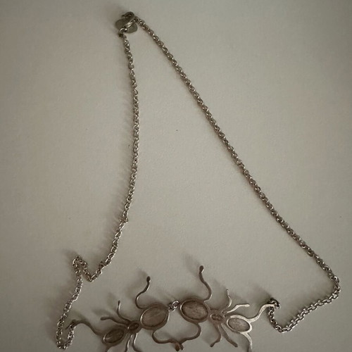 Vintage LAK 2000s statement necklace with ants silver tone, like new