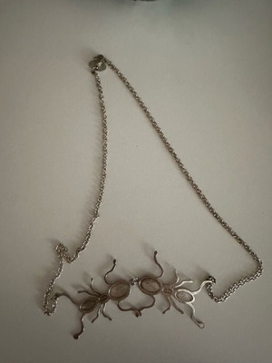 Vintage LAK 2000s statement necklace with ants silver tone, like new