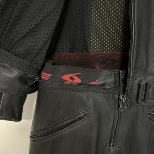 Spyke split motorcycle suit used, leather with protections size 50-L