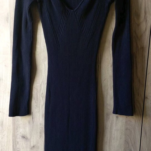 H&M ribbed dress black like new, size M