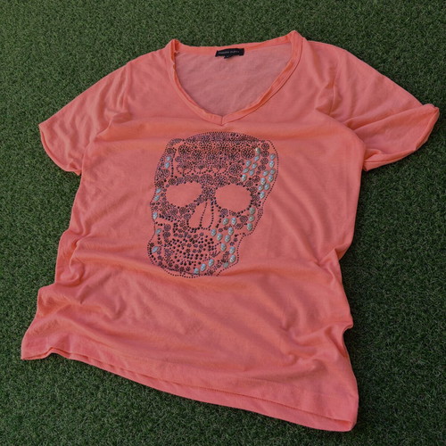 Philipp Plein men's t-shirt with stones like new, size S, coral