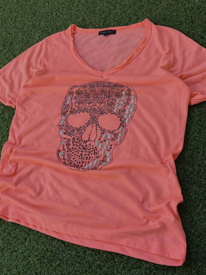 Philipp Plein men's t-shirt with stones like new, size S, coral