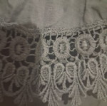 Black romantic cotton blouse with lace, one size M/L