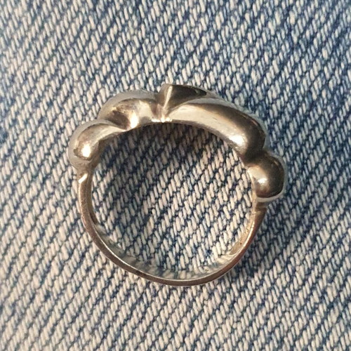 Silver gold ring 925 silver with 14K gold used, size 53