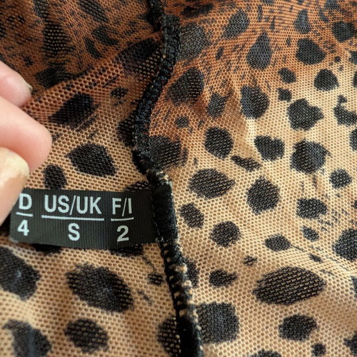 Negligee nightdress leopard print S Med like new