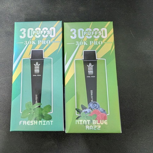 Bang King Pro Vape 30k puffs new, fresh mint and mint blue razz