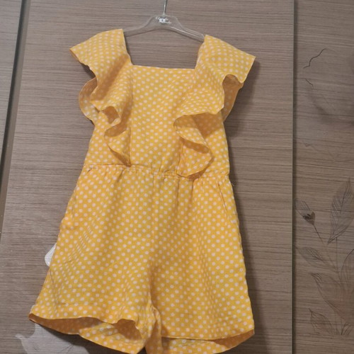 ZARA short jumpsuit like new, orange with white polka dots