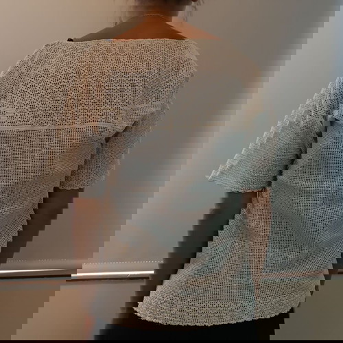 Винтидж плетена блуза в екрю употребявана, размер M