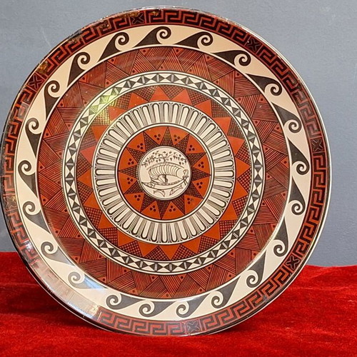 Kerameikos ceramic plate with ancient Greek design