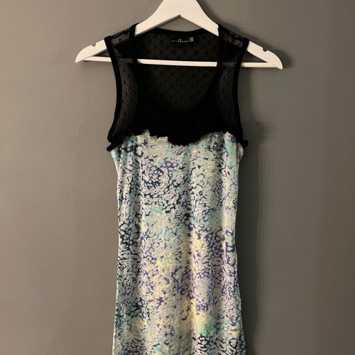 John Richmond lace tank top new, size S, black and multicolor