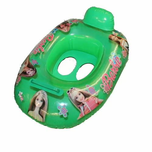 Inflatable green boat float with heroes, new