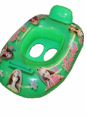 Inflatable green boat float with heroes, new