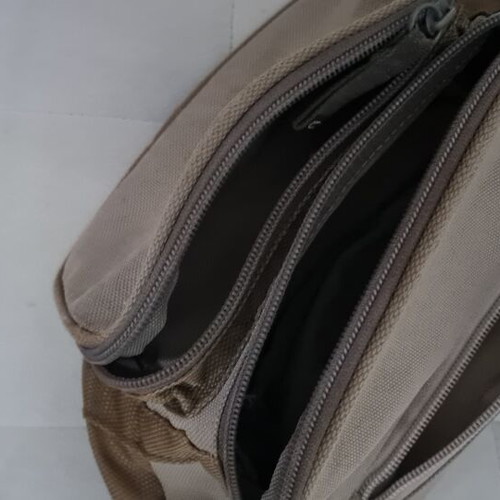 Champion waist bag used, beige with 3 zippered compartments