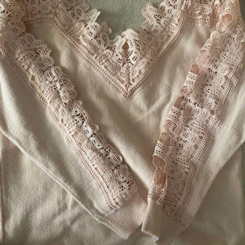 Pink pullover with lace used