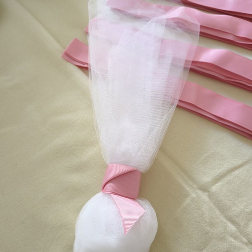 Tulle and ribbons for bombonieres, like new, pack for 70+