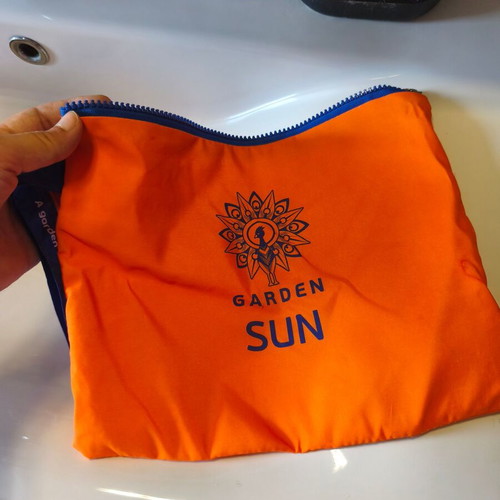 Garden Sun cosmetic bag unused, orange
