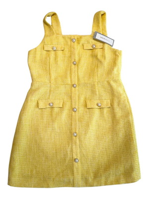 Shein Tweed Style Dress Yellow New, Size XL