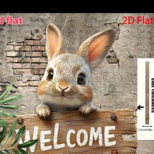 Welcome Rabbit Wooden Sign new, spring decoration