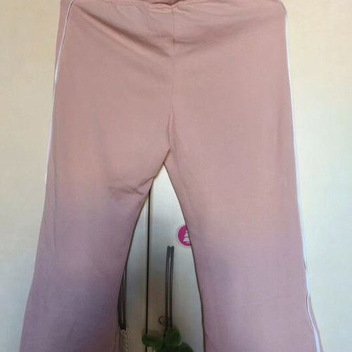 Women's leggings pink with white stripe new, sizes S M