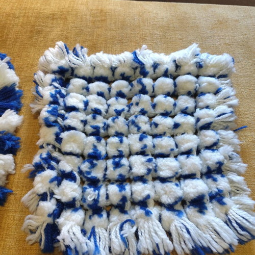 Handmade decorative pillows from acrylic yarn like new