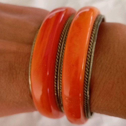 Bracelet from Tunisia, orange color
