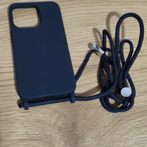 Silicone Phone Case for iPhone 13Pro with strap new, black