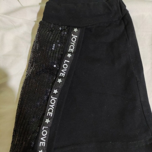 Women's cotton shorts with sequins like new, black