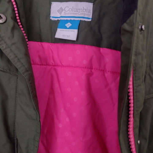 Columbia kids jacket like new, green, 10-12 years