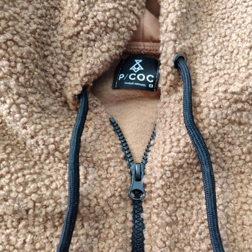 Men's oversized P/COC teddy jacket like new, brown, size S