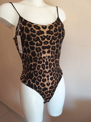 Gondola Blu Leopard Print Bodysuit new, size S/M