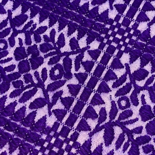 Vintage woven throw used, purple and white blanket 180cm x 155cm