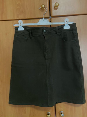 B.S jeans khaki/olive denim skirt like new, size large