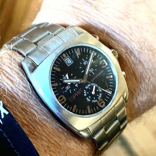 Esprit Chronograph 38mm waterproof 50M with box and warranty