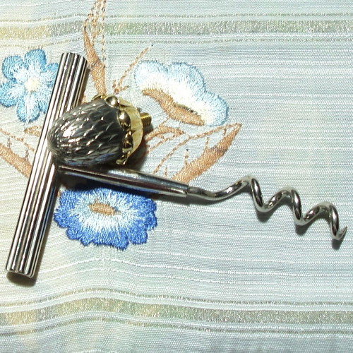 Sterling silver wine opener 19th century with 18k gold plating like new
